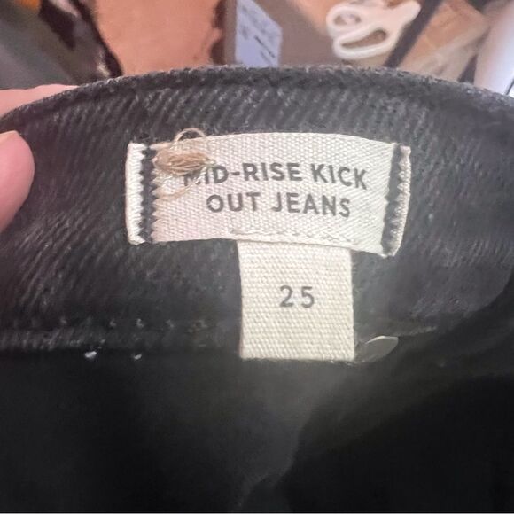 Madewell Mid Rise Kick Out Women's Straight‎ Jeans Size 25 Black 5-Pocket - Picture 8 of 8